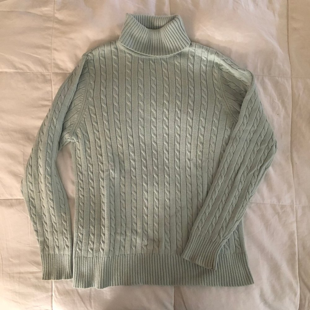 Eddie Bauer Chunky Cable Turtleneck Sweater, Large